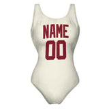Custom Cream Crimson Red Swimsuit