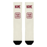 Custom Cream Crimson Red Knee-High Sock