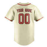Custom Cream & Copper Rose Colors Design Sports Baseball Jersey