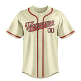 Custom Cream & Copper Rose Colors Design Sports Baseball Jersey