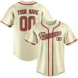 Custom Cream & Copper Rose Colors Design Sports Baseball Jersey