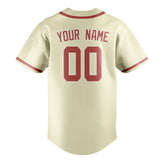 Custom Cream & Copper Rose Colors Design Sports Baseball Jersey