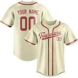 Custom Cream & Copper Rose Colors Design Sports Baseball Jersey