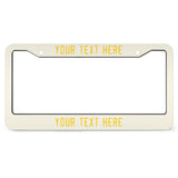 Custom Cream Gold License Plate Frame