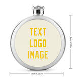 Custom Cream Gold Hip Flask