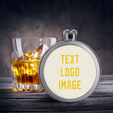 Custom Cream Gold Hip Flask