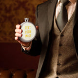 Custom Cream Gold Hip Flask