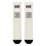 Custom Cream Purple Knee-High Sock