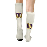 Custom Cream Purple Knee-High Sock