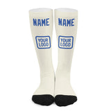 Custom Cream Sky Blue Knee-High Sock