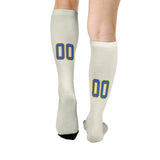 Custom Cream Sky Blue Knee-High Sock