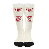 Custom Cream Red Knee-High Sock