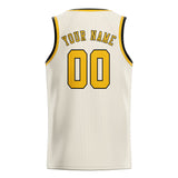 Custom Cream & Gold Colors Design Sports Basketball Jersey