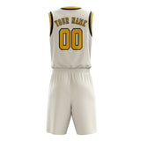 Custom Cream Gold Basketball Set