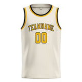 Custom Cream & Gold Colors Design Sports Basketball Jersey