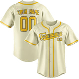 Custom Cream & Gold Colors Design Sports Baseball Jersey