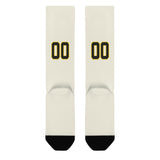 Custom Cream Black Knee-High Sock
