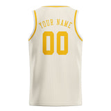 Custom Cream & Gold Colors Design Sports Basketball Jersey