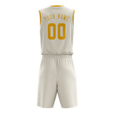 Custom Cream Gold Basketball Set