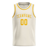 Custom Cream & Gold Colors Design Sports Basketball Jersey