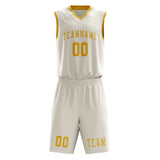 Custom Cream Gold Basketball Set