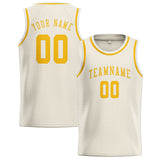 Custom Cream & Gold Colors Design Sports Basketball Jersey