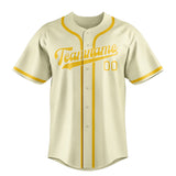 Custom Cream & Gold Colors Design Sports Baseball Jersey