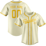 Custom Cream & Gold Colors Design Sports Baseball Jersey
