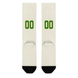 Custom Cream Emerald Green Knee-High Sock