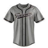 Custom Gray & Brown Colors Design Sports Baseball Jersey
