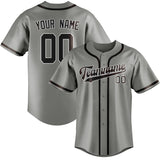 Custom Gray & Brown Colors Design Sports Baseball Jersey