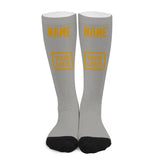 Custom Gray Yellow Knee-High Sock