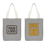 Custom Gray Yellow Canvas Tote Bag