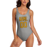 Custom Gray Yellow Swimsuit