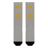 Custom Gray Yellow Knee-High Sock