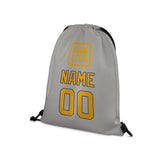 Custom Gray Yellow Drawstring Bag