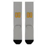 Custom Gray Yellow Knee-High Sock