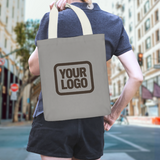 Custom Gray Yellow Canvas Tote Bag