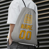 Custom Gray Yellow Drawstring Bag