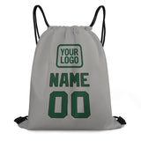 Custom Gray Green Drawstring Bag