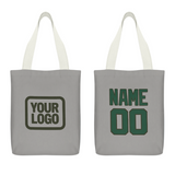 Custom Gray Green Canvas Tote Bag