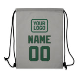 Custom Gray Green Drawstring Bag