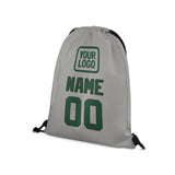Custom Gray Green Drawstring Bag