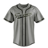 Custom Gray & Olive Colors Design Sports Baseball Jersey