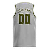 Custom Gray & Olive Colors Design Sports Basketball Jersey