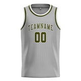 Custom Gray & Olive Colors Design Sports Basketball Jersey