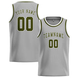 Custom Gray & Olive Colors Design Sports Basketball Jersey