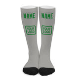 Custom Gray Emerald Green Knee-High Sock