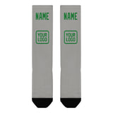 Custom Gray Emerald Green Knee-High Sock