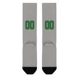 Custom Gray Emerald Green Knee-High Sock